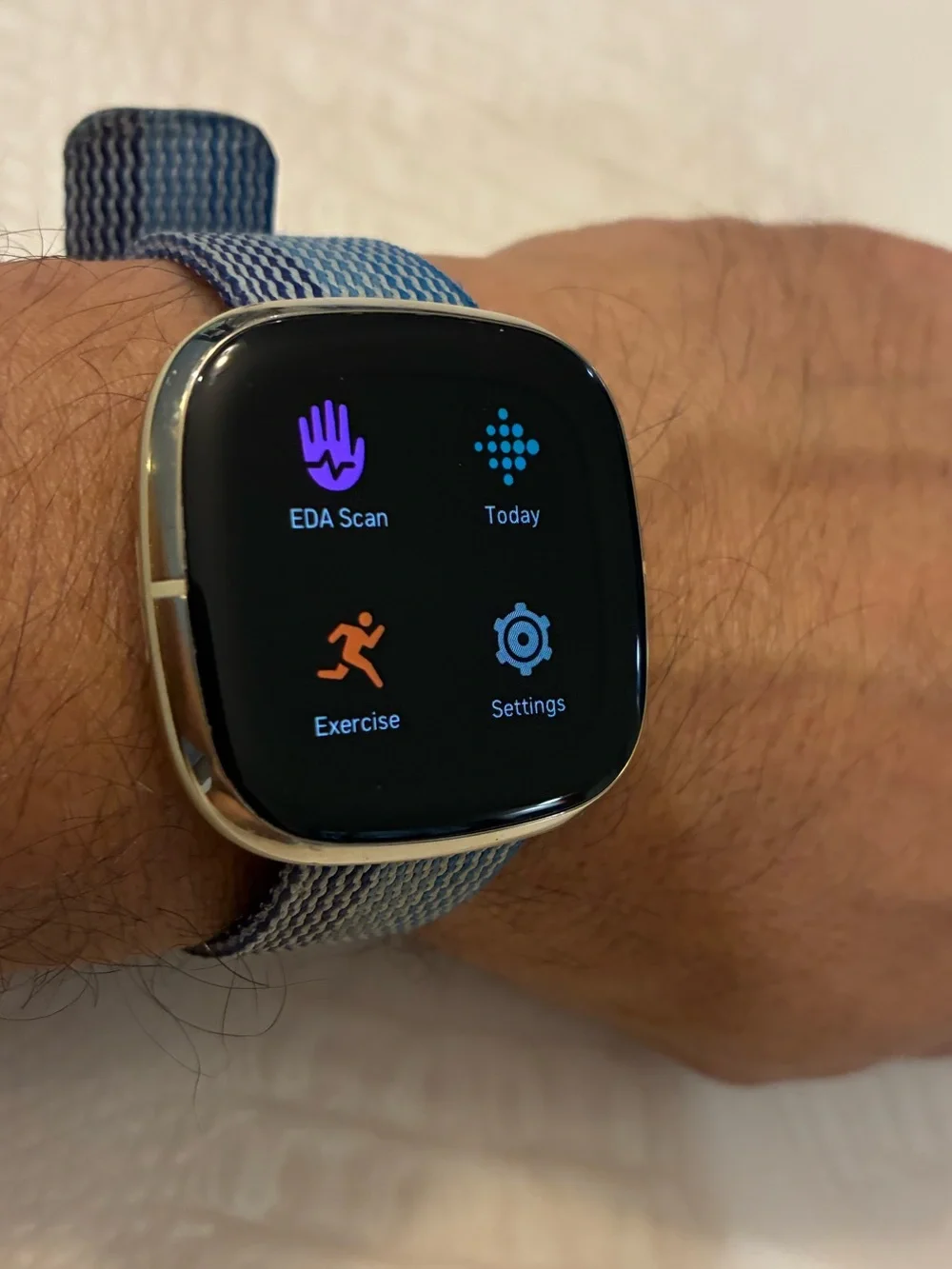 Fitbit sense Smartwatch with Blue Woven Band